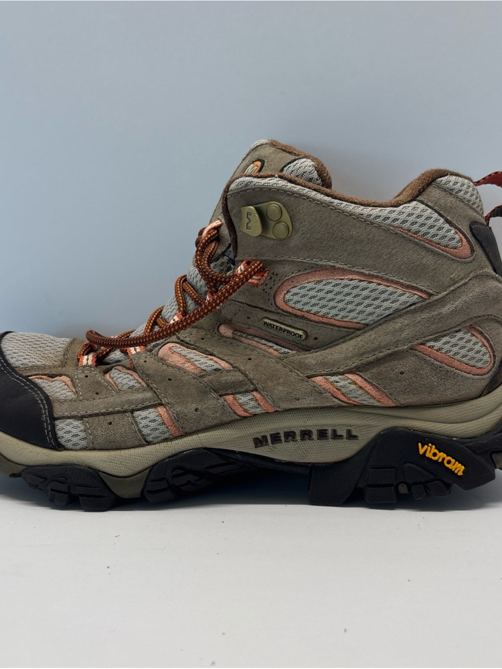 Merrell women’s Taupe and Orange Trail Hiking Boot J06058 size 10